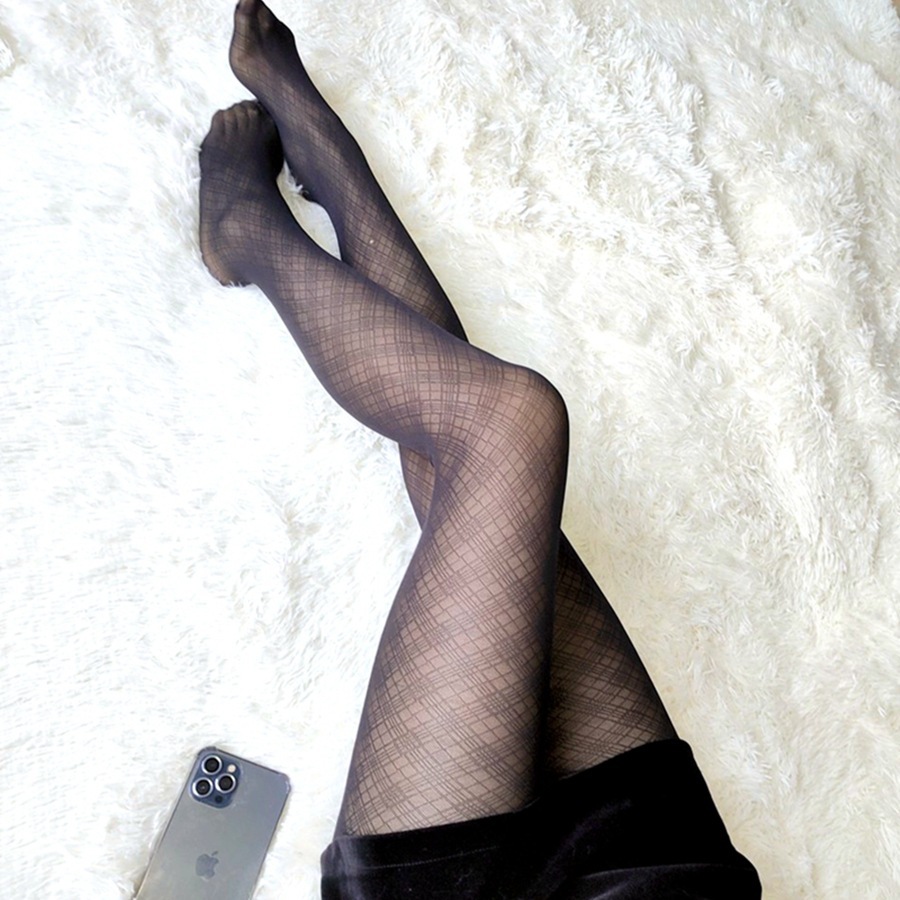Medias sexis de pata de gallo negras, lencería para mujer, medias altas, de en club nocturno, pantimedias para mujer