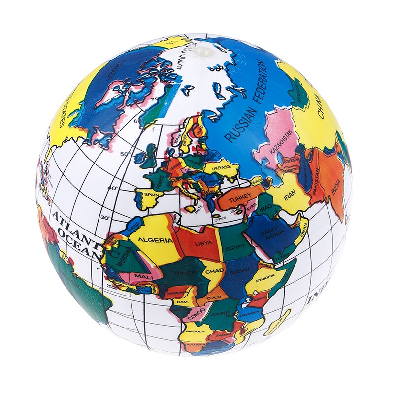 Giocattoli gonfiabili World Globe insegnare istruzione geografica mappa del giocattolo palloncino pallone da spiaggia famiglia giocattoli educativi per bambini diametro 30cm