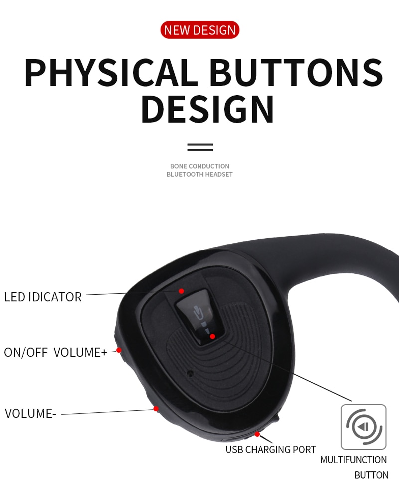 R11 Hoofdtelefoon Bluetooth 5.0 Beengeleiding Headsets Draadloze Sport Oordopjes Mic Handsfree Ondersteuning