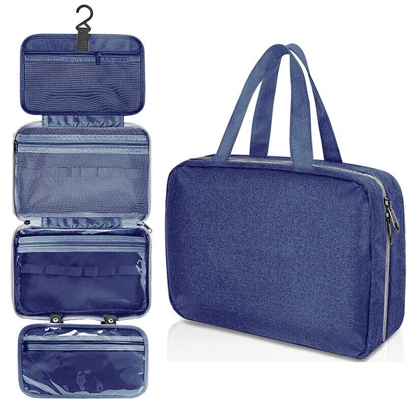 Large Hanging Hook Toiletry Bag Waterproof Folding Handbag Travel Makeup Cosmetic Razor Storage Organizer Case Bathroom Supplies: Gold