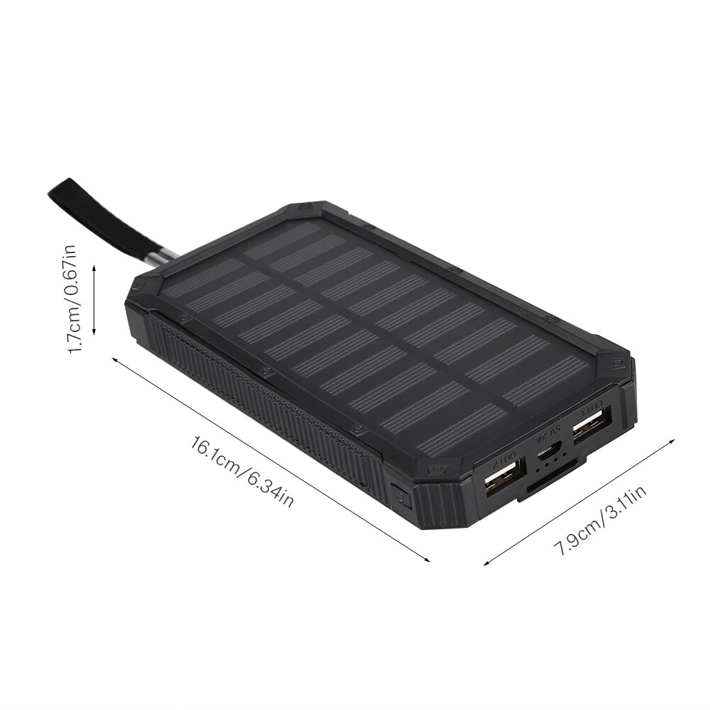 Fast Charging Solar Power Bank Case Kit Dual USB Polar Mobile Power Bank Case Portable DIY Kits 20000mAh Battery NOT INCLUDED