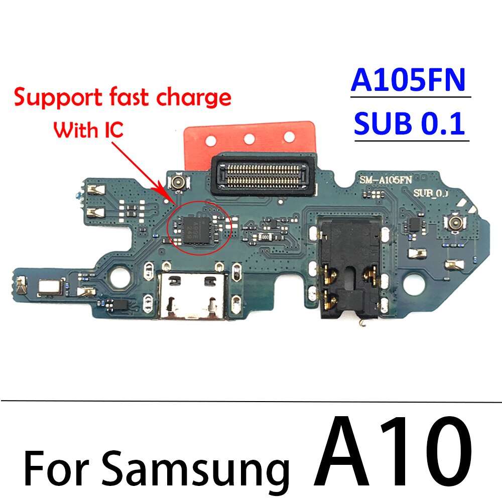 Oryginalny ładowania Port USB ładowarka płyta dokująca Flex dla Samsung Galaxy A10 A105FN A12 A21 A20 A30 A40 A50 A70 A10S A30S A50S A71: A10 A105FN With IC