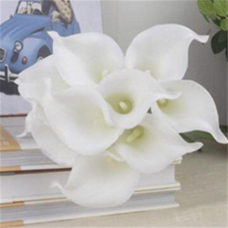 Real Touch Calla Lelies Ivoor Wit Callas voor Zijde Bruiloft Bruidsboeketten Bruidsmeisjes Boeketten Tafel Centerpieces: white center