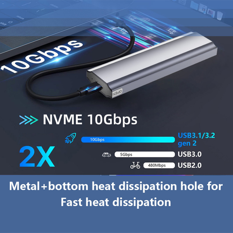 UTHAI M11 M.2 Caixa de disco rígido SSD de estado sólido sem ferramentas NGFF/5G Caixa de disco rígido de protocolo duplo Tipo-C3.1
