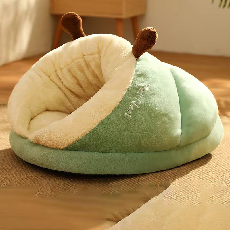 Kimpets Pet House Dog Bed Cat Sleep Bag For Dog Cute Slippers Warm Small Dog Kennel Bed Breathable Shaped Foldable Washable: M / green