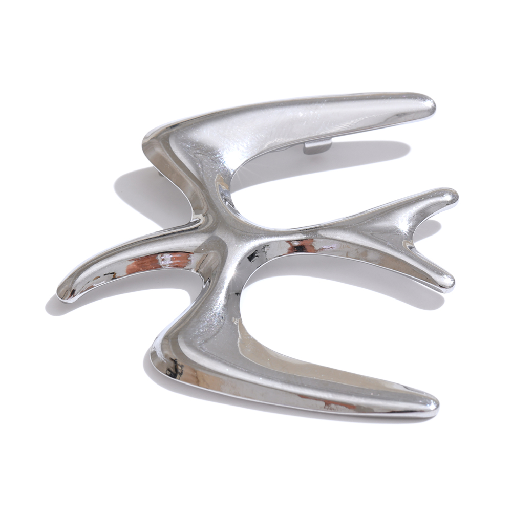 Yhpup 2024 Populaire Roestvrij Staal Glanzend Metalen Vogel Zwaluw Broche Pin Vrouwen Waterbestendig Decoratie Casual Broches Sieraden: Goud-kleur