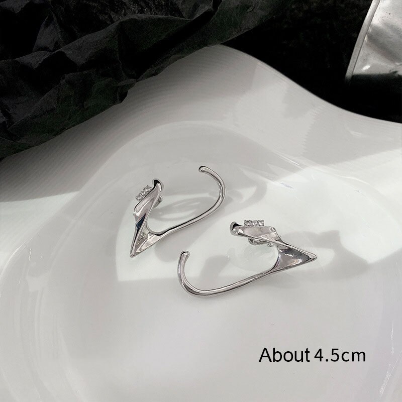 Pendientes de elfo gótico para mujer, Piercing, Color plateado, Punk, borla, joyería gótica: 4.5cm-2