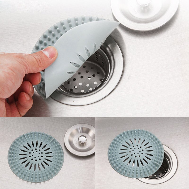 1 stk badekar leverer afløbsfilter bærbar silikone vask filter hårpropp køkken tilbehør badeværelse brusebad afløbsdæksler