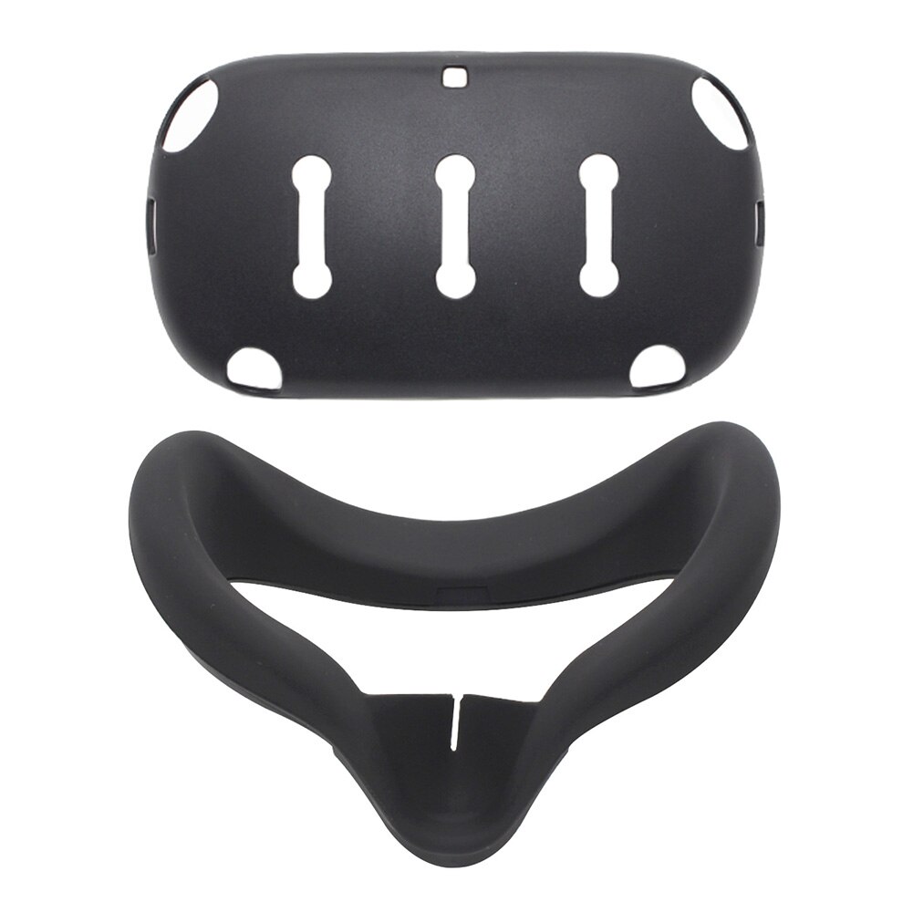 Easy Install Replacement Part VR Face Pad Set Silicone Non Slip Lightproof Head Cover Front Protective Shell For Oculus Quest: Black