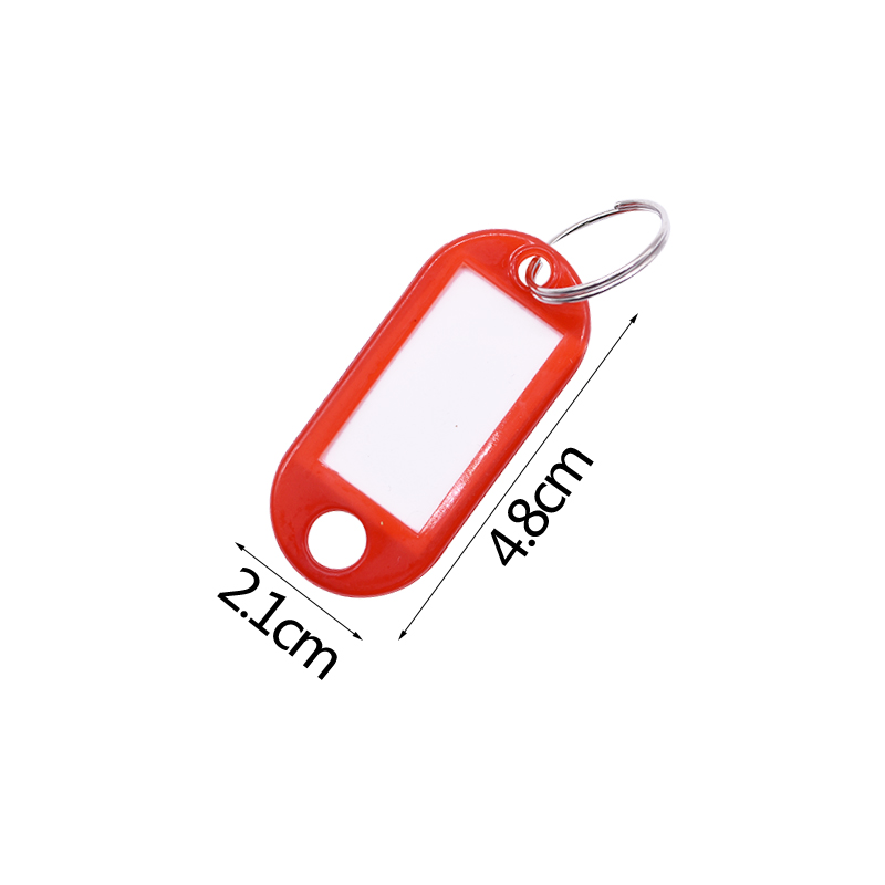 50 stk/parti nøgle id etiket tags plast nøglering nøgle tags id etiket brugerdefineret split ring bagage bagage tags nøglering nøglering nøglekort
