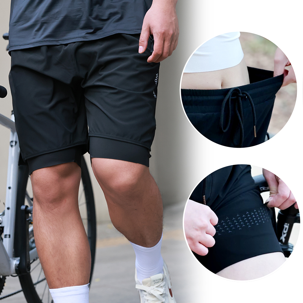 WOSAWE Heren Fietsbroek Mountainbike Schokbestendig 5D Gewatteerde Shorts Lichtgewicht Loose Fit MTB Fietsbroek Rijbroek