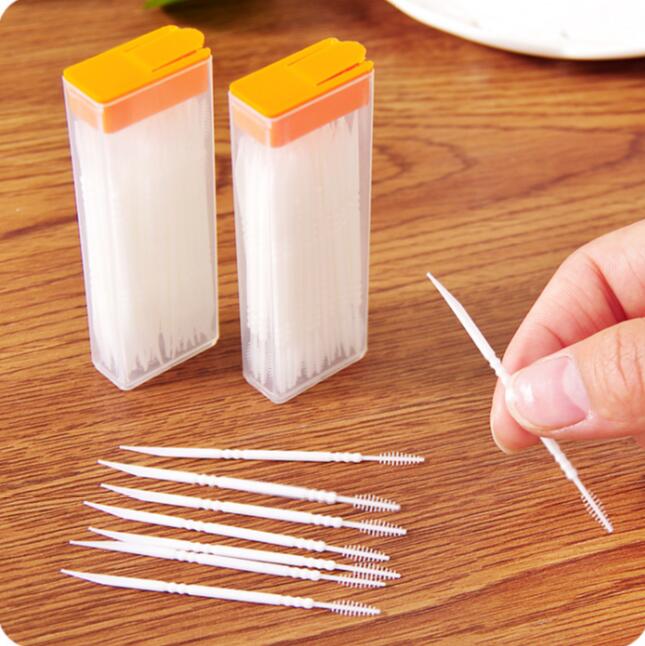 Portable Double Plastic Toothpicks 6 Pcs/LotCreative Dental Toothpicks Cleaning Interdental Brush