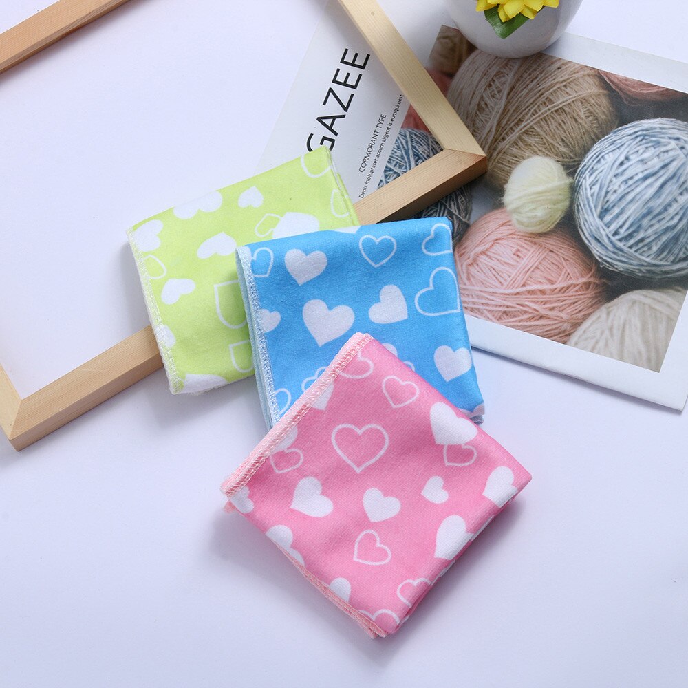 Offre spéciale 25x50 cm taille douce microfibre serviette absorbante enfant bébé coeur motif impression main et visage serviette @ P