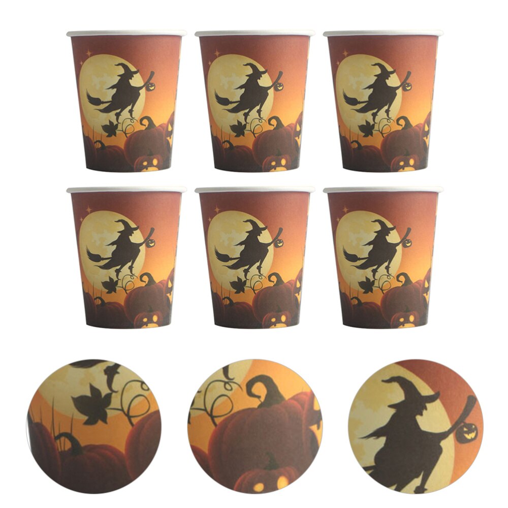 20Pcs Paper Cups Halloween Disposable Drinking Cups Party Paper Supplies: Assorted Color 3