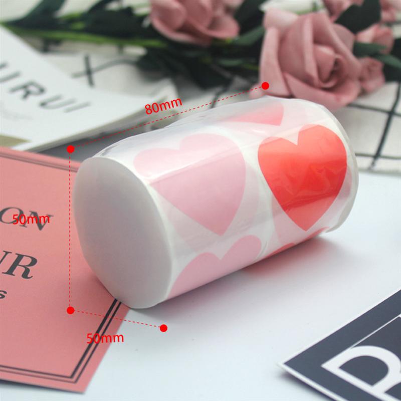 2 Roll Valentijnsdag Stickers Mode Hartvorm Label Zelfklevende Afdichting Stickers Roll Decals Decor Voor Festival