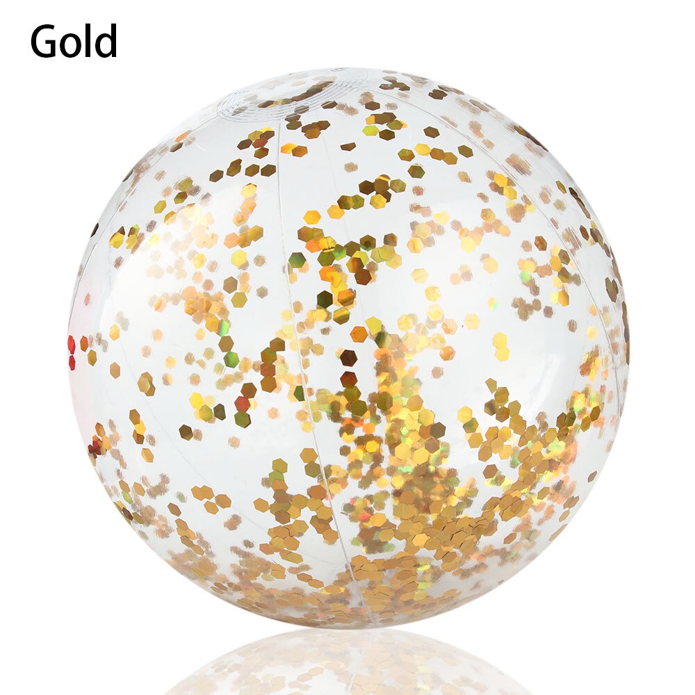 16 tommer glitter oppustelig badebold svømmebassin vandspil ballon sommer sport vand sjov legetøj bolde: Guld