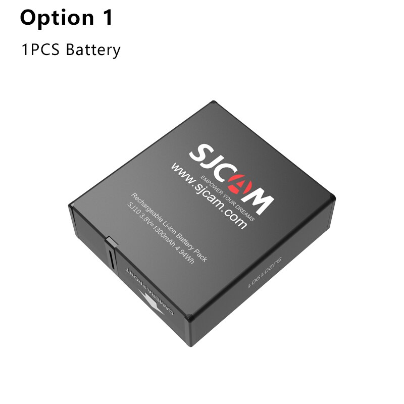 Sjcam SJ10 Pro Dual Charger 1300Mah Li-Ion Batterij Voor Sjcam SJ9 Strike SJ9 Serie SJ10 Pro SJ10X 4K actie Camera Accessoires: option 1