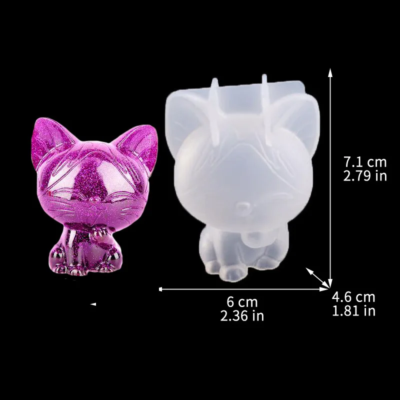 3D Geometric Silicone Unicorn Cat Deer Bear Mold Soap Candle Make Clay Plaster Resin Craft Mould Cake Decor Baking Tool: Pink