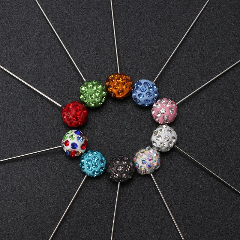30 Pcs Veiligheid Pin Moslim Hijab Sjaal Pin Strass Bal Broche Rechte Hoofd Pin