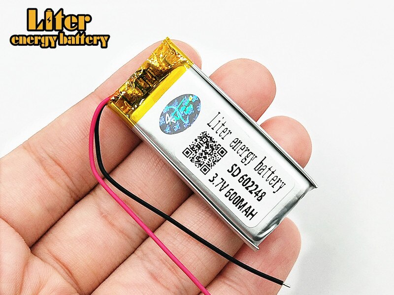 3.7V 600mAh 602248 Lithium Polymer Li-Po Rechargeable li ion Battery For Mp3 MP4 MP5 GPS Smart Watchband Vedio Game toys