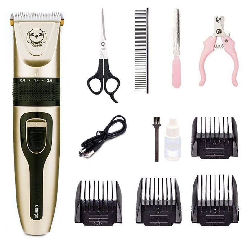 USB Rechargeable Pet Dog Hair Trimmer Animal Grooming Labrador Golden Retriever Dog Hair Trimmer Pet Nail Clipper Pet Grooming: Set 2