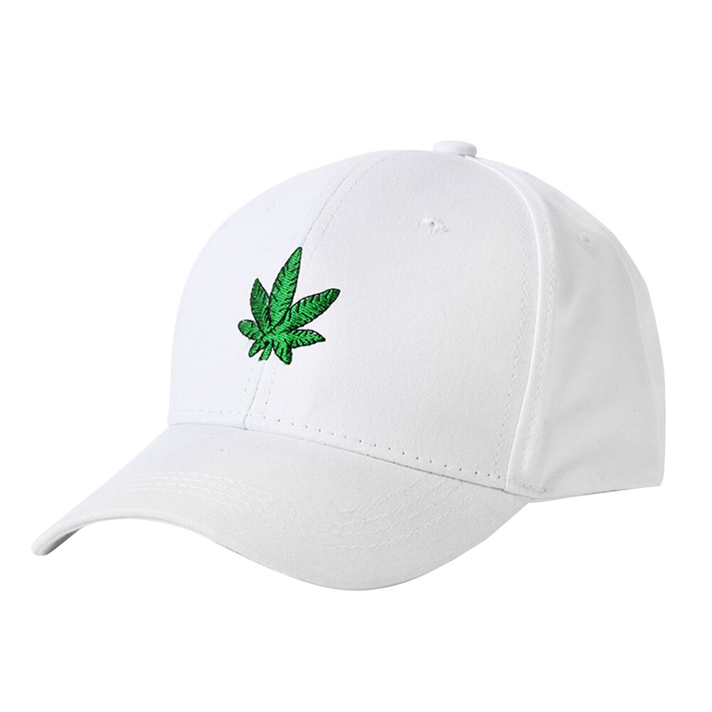 Coreano Casual Cappelli di Baseball Delle Donne Degli Uomini di Foglia D'acero Ricamato Corsa Esterna di Sport Hip Hop di Strada di Snapback della Protezione Del Sole: WHITE