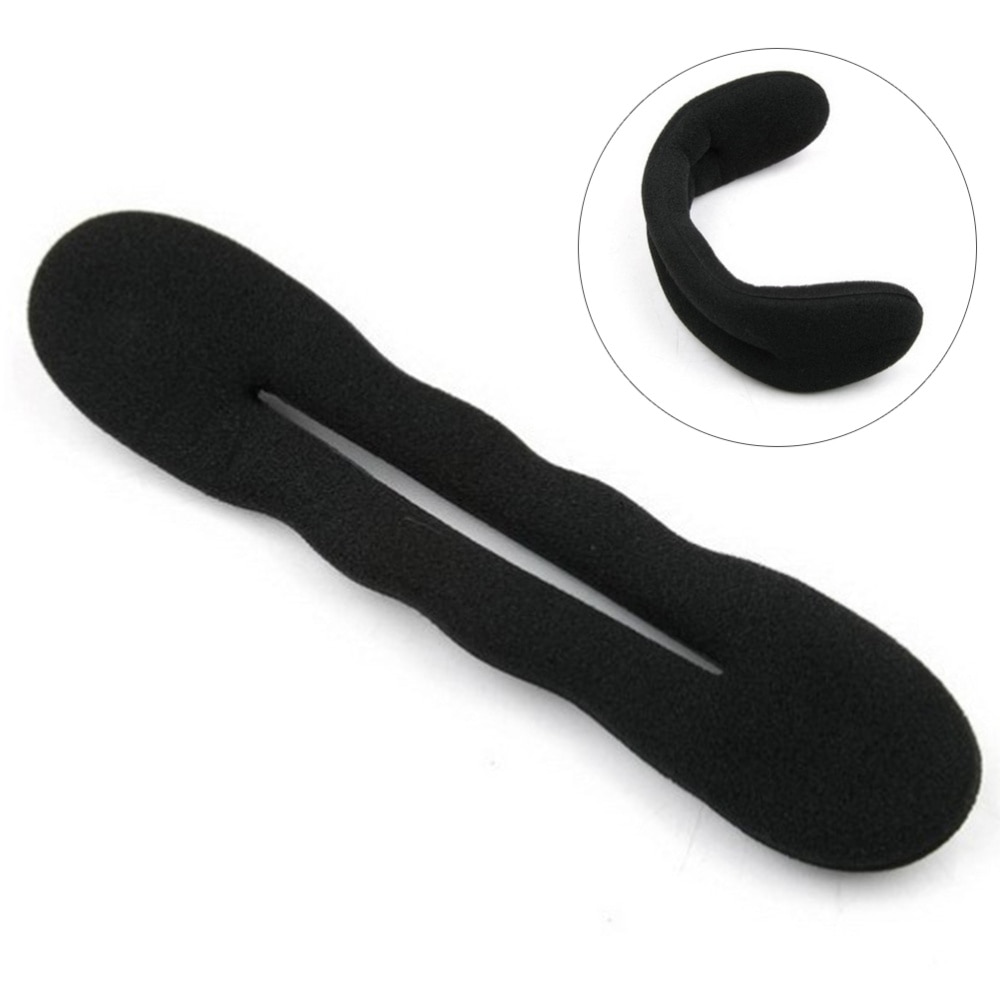 4pcs Donut Maker Ponytail Bun Twister Tie Spong Strong Holder Hair Styling Tool 2 Large and 2 Small: Black