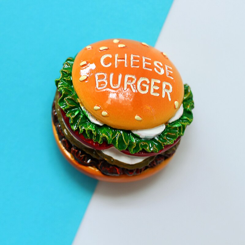 Imanes de nevera 3D de simulación de comida creativa, cono dulce, pierna de pollo frito, hamburguesa, decoración magnética, pasta de refrigerador