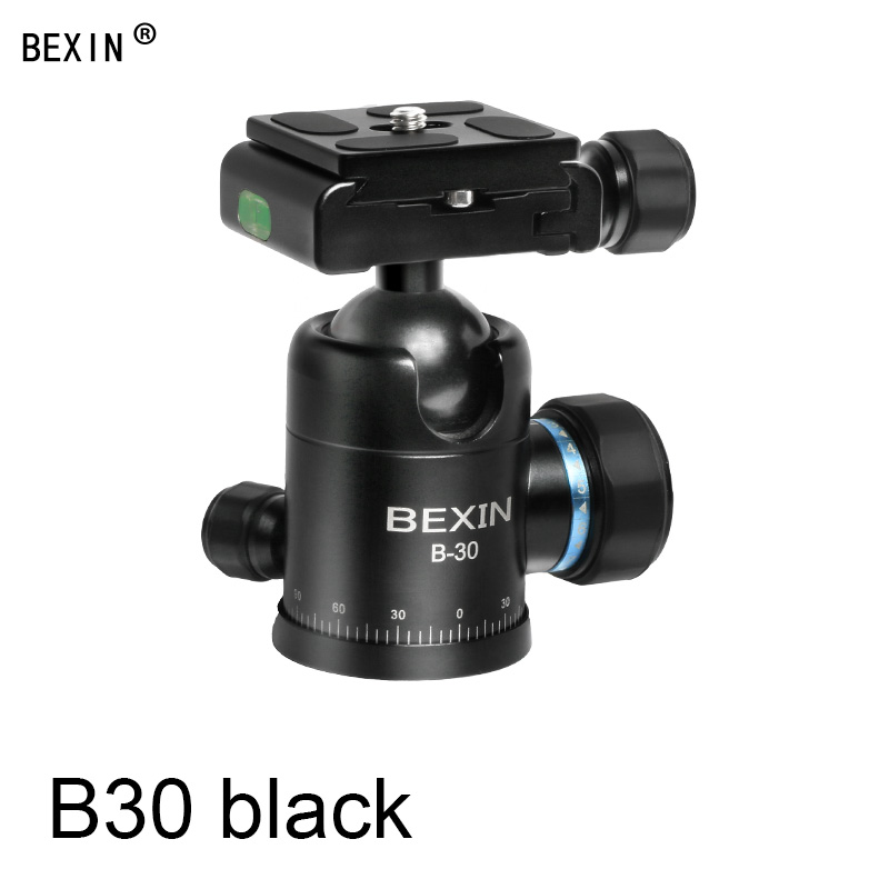 BEXIN Panorama kopf stativ kugelkopf Mini tragbare kamera Ball kopf CNC bearbeitung einbeinstativ halterung für dslr kamera mit stativ platte: B30   Schwarz