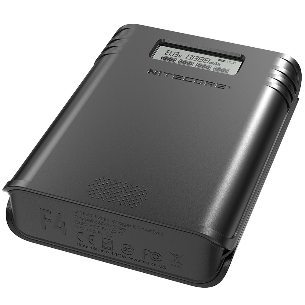 NITECORE F4 FlexBank 2 in 1 Outdoor Power Bank 4Bay USB Charger Outdoor Travel Power Adapter Smart Li-ion IMR 18650 Battery