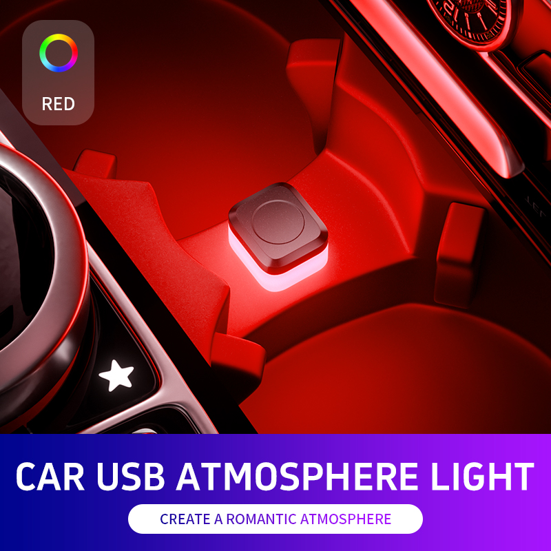 USB Car Interior Ambient Atmosphere Light LED Signal Lights Auto Reading Lamp Decorations Night Lights Interior Accessories: 8000K White Blue