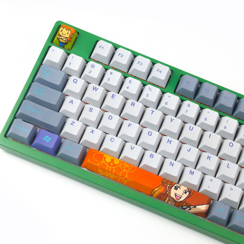 1 Set Five Sides Dye-subbed Space Bar 6.25X 6.25U Spacebar And ESC Keycaps PBT Cherry Profile Keycap For One Piece