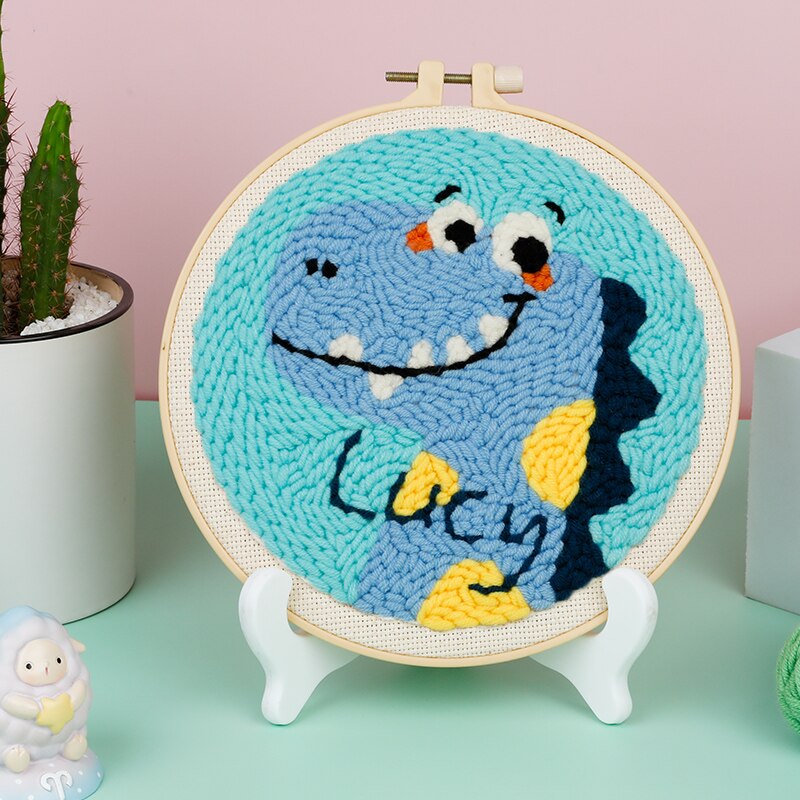 Punch Needle Kit for Starter Punch Needle Embrodery Kit Cross Stitch for Beginner Handcraft Wall Painting Home Decor Craft Kit: Dinosaurs