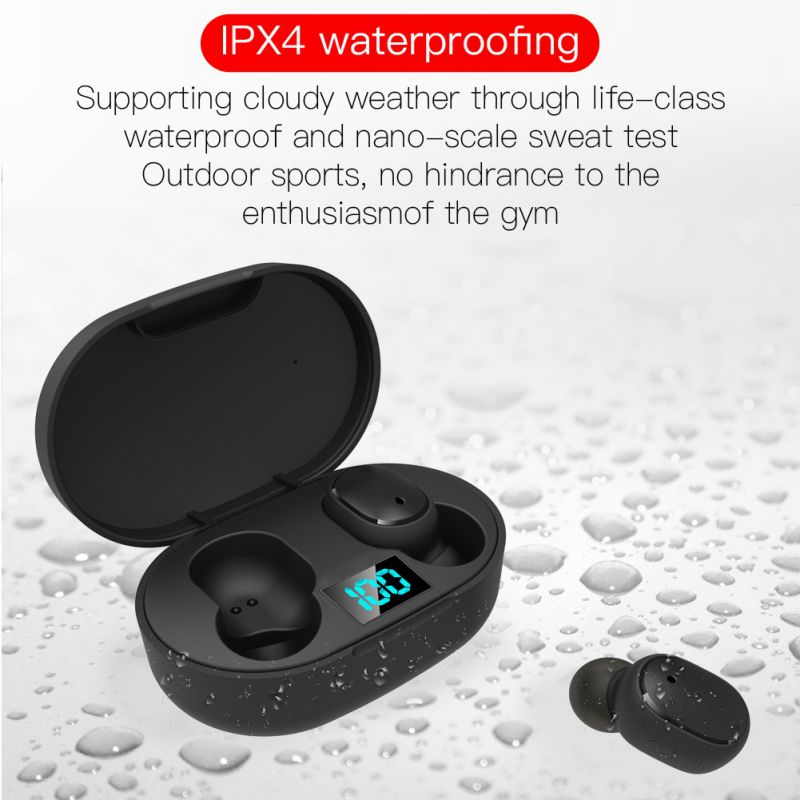 TWS E6S Bluetooth Earphones Wireless Earbuds Noise Cancelling Headset Sports Headphones For iPhone Xiaomi Redmi A6Lite