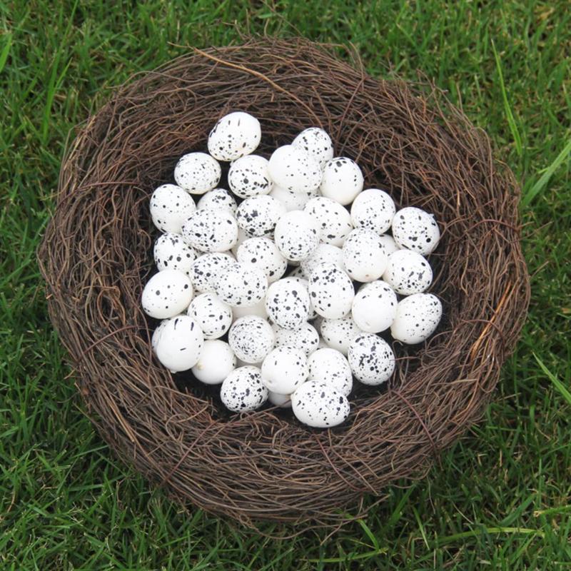 SUEF Handmade Vine Brown Bird Nest Easter simulation bird eggs House Home Nature Craft Decoration @4