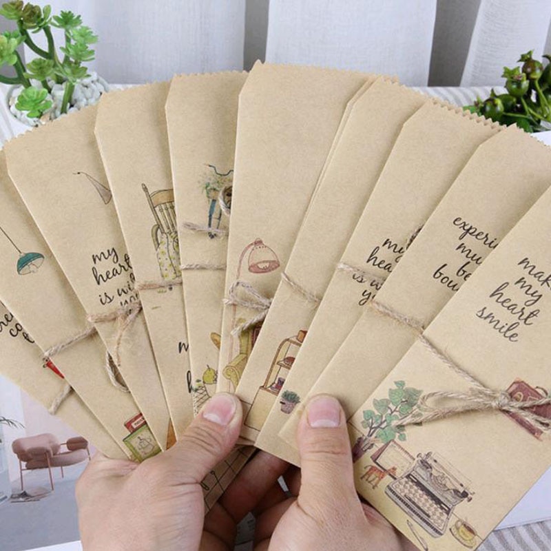 20 stks/set Kawaii Vintage Kraftpapier Enveloppen Leuke Kind Dagelijkse Lift Papier Enveloppen Brief Huwelijksuitnodiging Briefpapier