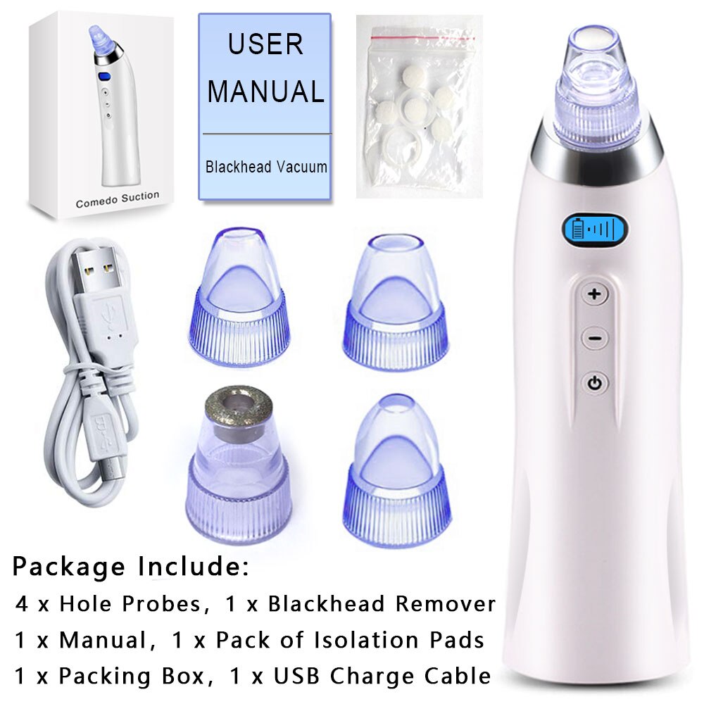 Blackhead Acne Remover Vacuum Machine Black Head Face Skin Care Cleaner Pore Nose Suction Facial Removal Extractor