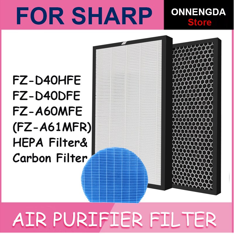 FZ-D40HFE FZ-D40DFE FZ-A61MFR/FZ-A60MFE HEPA filter&Carbon filter& humidifier filter Replacement For Sharp Air Purifier KC-D40E