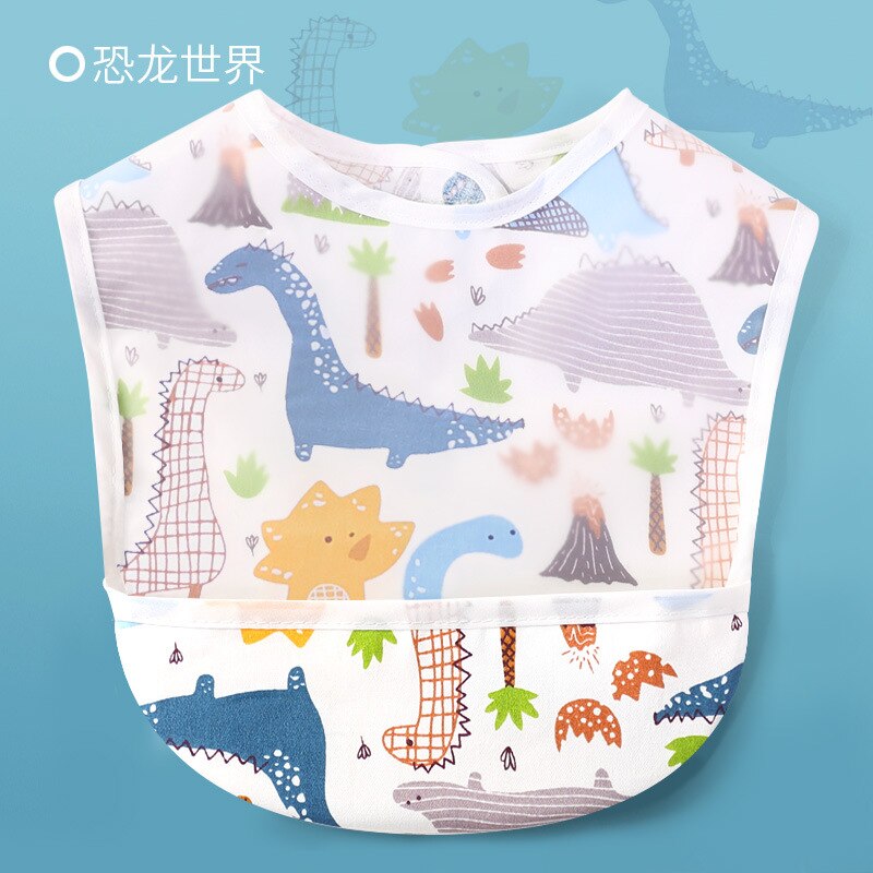 Cotton Baby Bibs EVA Waterproof Lunch Feeding Bibs Baby Cartoon Feeding Cloth Children Baby Apron Babador Bandana: Dinosaur