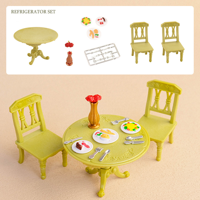 Miniatur-Puppenhaus-Möbelset, Miniatur-Küchenutensilien, Sofa-einstellen für das Wohnzimmer, Zubehör für BJD-Puppen: Weiß