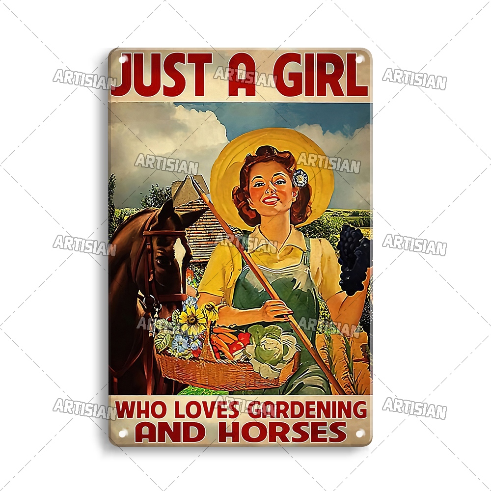 Artisian Tuin Metalen Poster Plant Tin Teken Meisje Decoratieve Plaque Wall Decor Garage Bar Pub Club Hotel Keuken Thuis Man cave: YELLOW