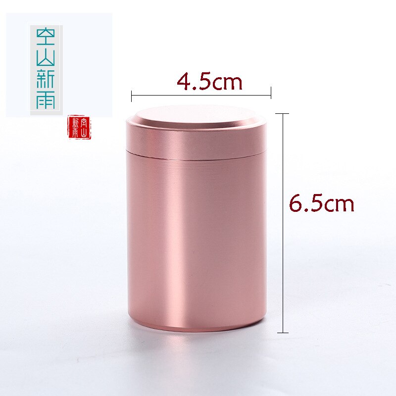 1PCS 50g Metal Mini Storage Box Stainless Steel Sealed Small Aluminum Sealed Cans Portable Travel Tea Tin Cans Packaging: Rose Gold