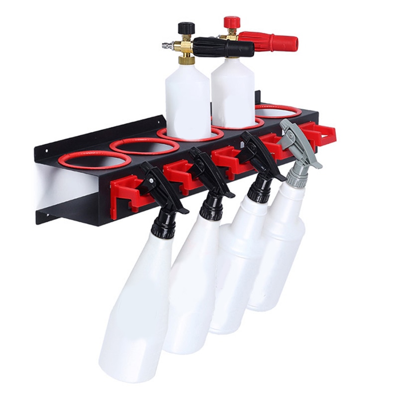 -Spray Bottle Storage Rack Abrasive Material Hanging Rail Car Beauty Shop Accessory Display Auto Cleaning Detailing Tools Han: Default Title