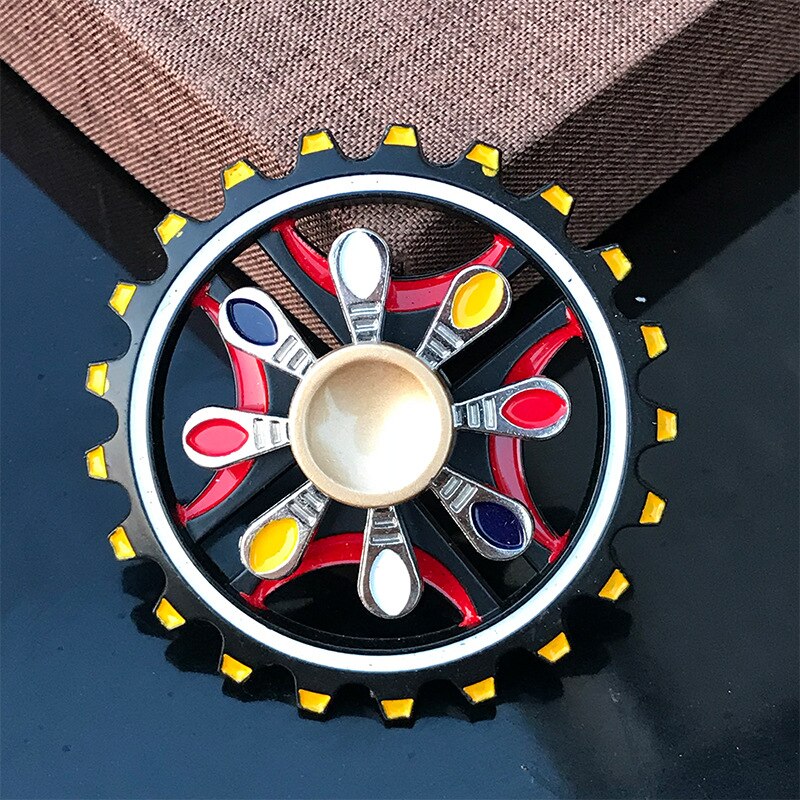 Double Layer Fidget Spinner Colorful Metal Rudder Gear Wheels Hand Spinner Fidget Spinner For Stress Relief Gyro Toys