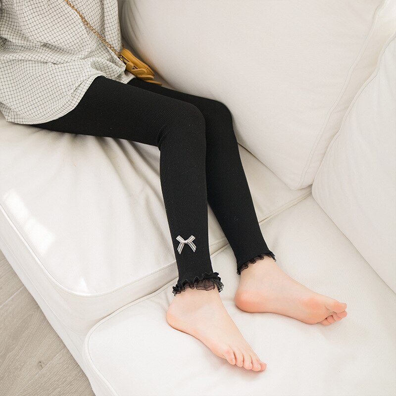 Meisjes Panty Panty Kousen Kant Rand Lente Herfst Dunne Panty Kinderen Leggings Negen Punt Broek Baby Meisje Dans Sokken: B / S  90-105cm