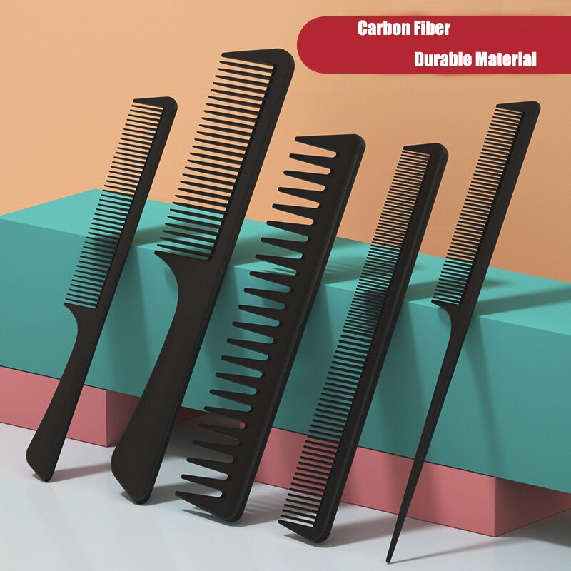 Anti-static Hairdressing Comb Carbon Fiber Tangled Straight Adult Kids Hair Comb Pro Home Salon Barber Hair Styling Comb