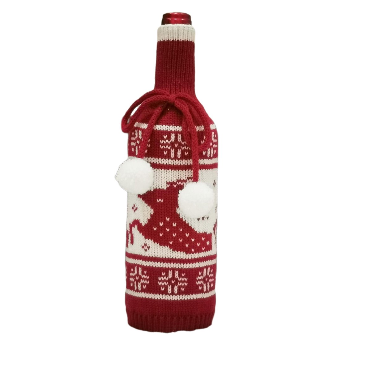 Leuke Kerst Gebreide Wijnfles Cover Leuke Kerstboom Elanden Sneeuwvlok Gebreide Wijn Fles Trui Decor: C