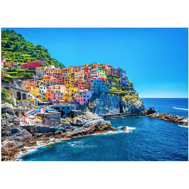 Stil berømte europæiske malerier puslespil 1000 stykker til voksne boligindretning legetøj: Cinque terre