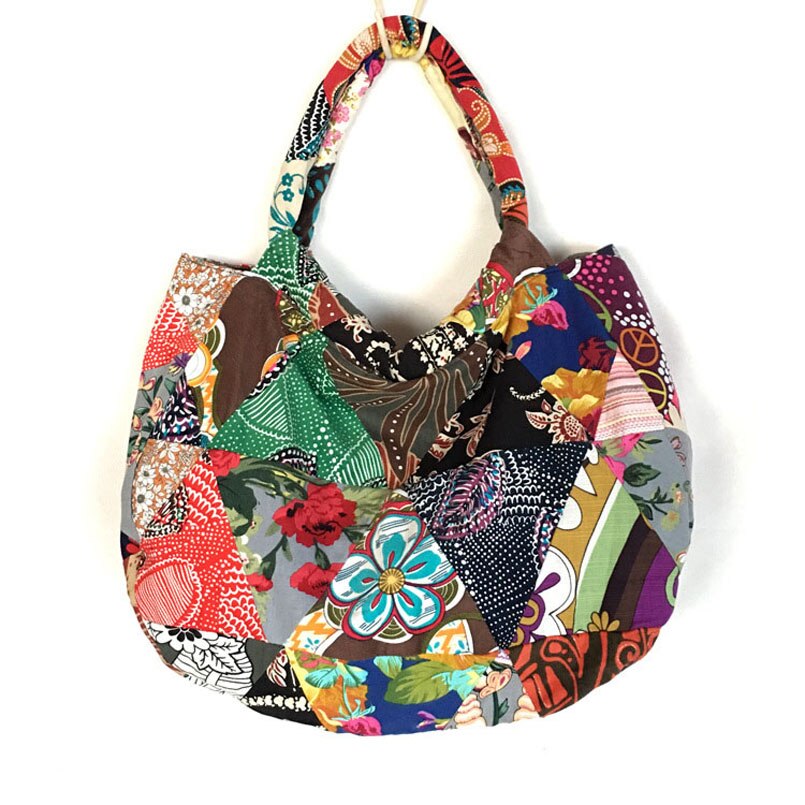 Sac à main en coton pour femmes, Vintage, Hobos, Boho, bohème, Hippie, sac à bandoulière classique à fleurs rouges,: women bag 2