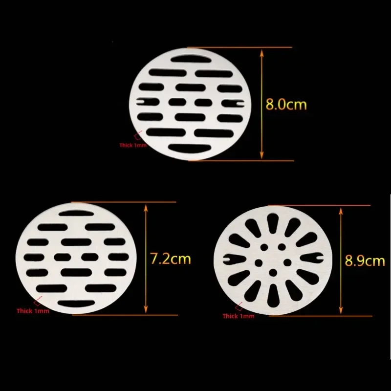 Universal Stainless Steel Round Floor Drains Cover Plate Sink Strainer Anti-clogging Shower Drains Hair Catcher Bathroom Fixture
